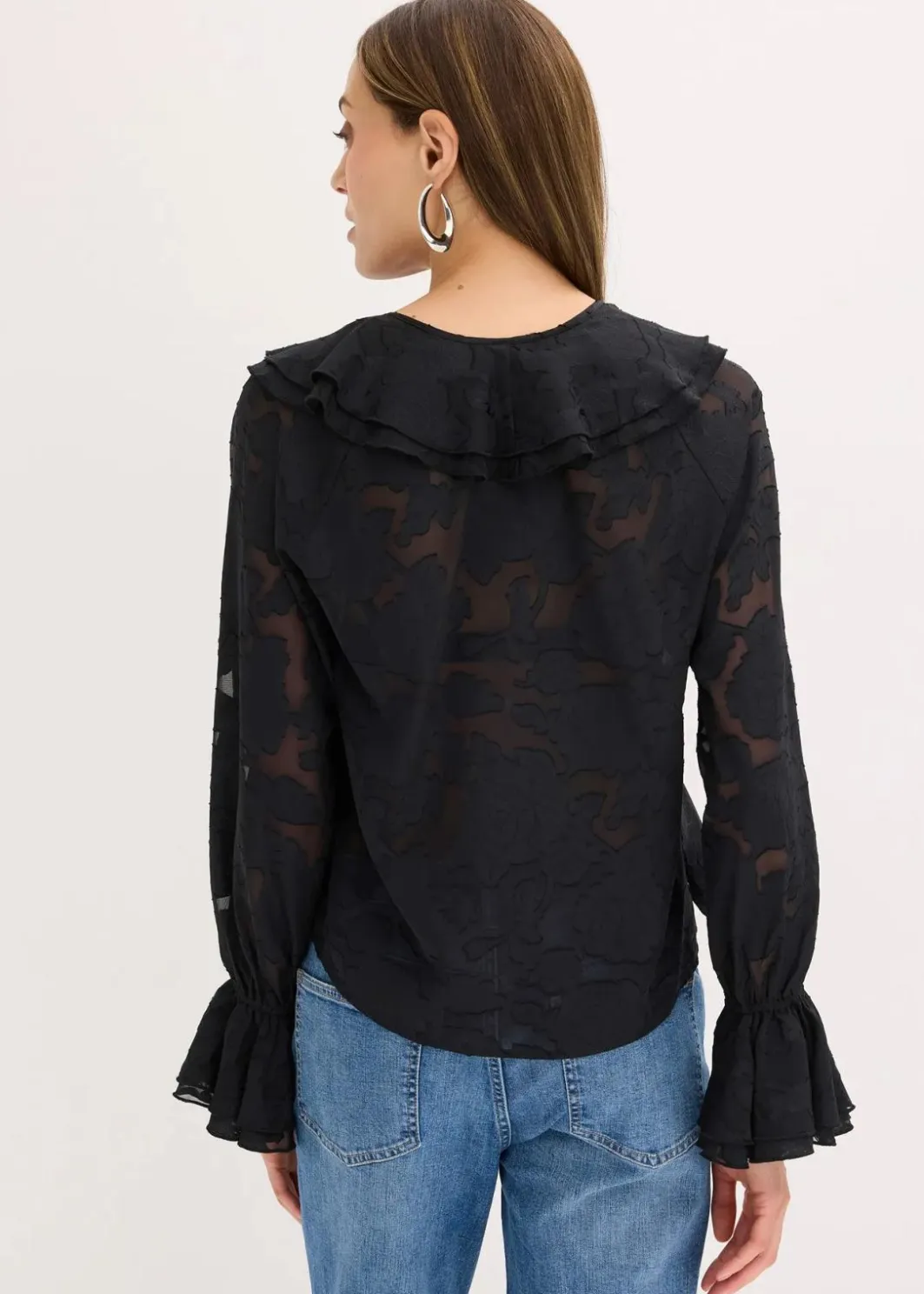 Hot Chiffonbluse mit leichter Transparenz Damen Bekleidung·Jacken & Mäntel|Blusen & Tuniken