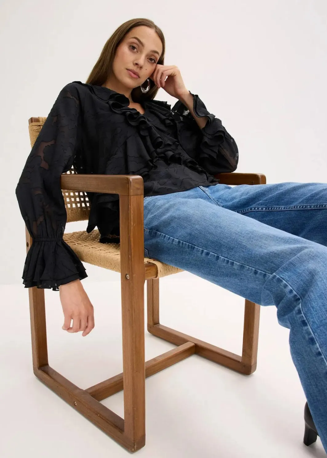 Hot Chiffonbluse mit leichter Transparenz Damen Bekleidung·Jacken & Mäntel|Blusen & Tuniken