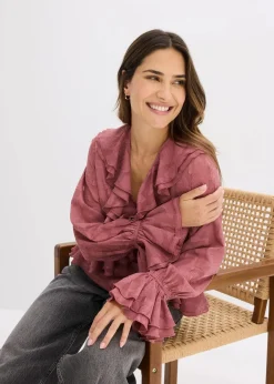 Damen bonprix Blusen & Tuniken|Bekleidung·Jacken & Mäntel|Chiffonbluse mit leichter Transparenz