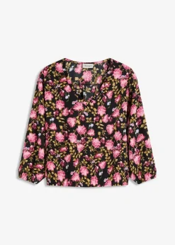 Online Chiffon-Bluse mit Raffung am Saum Damen Blusen & Tuniken