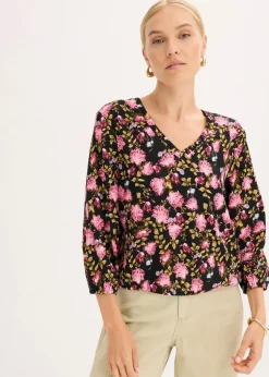 Online Chiffon-Bluse mit Raffung am Saum Damen Blusen & Tuniken