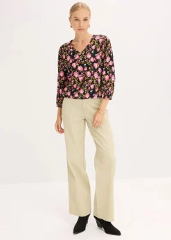 Online Chiffon-Bluse mit Raffung am Saum Damen Blusen & Tuniken