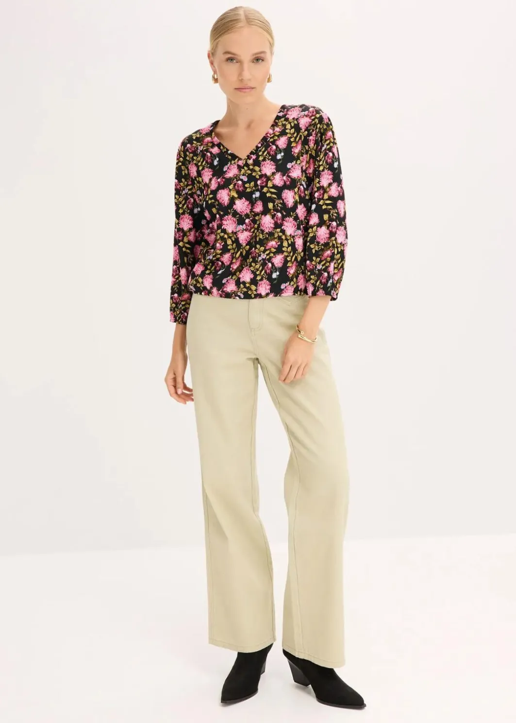 Online Chiffon-Bluse mit Raffung am Saum Damen Blusen & Tuniken