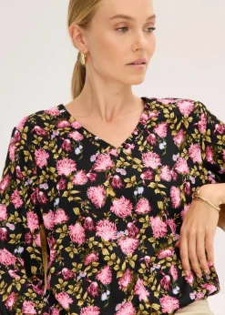Online Chiffon-Bluse mit Raffung am Saum Damen Blusen & Tuniken