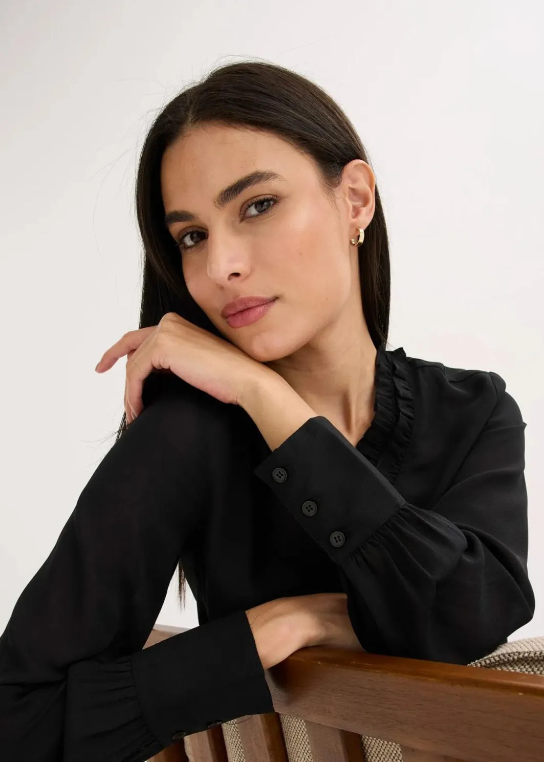 Damen bonprix Bekleidung·Jacken & Mäntel|Blusen & Tuniken|Chiffonbluse mit Rüschen