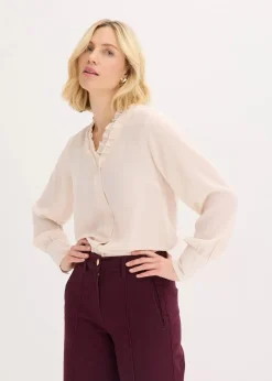 Damen bonprix Blusen & Tuniken|Bekleidung·Jacken & Mäntel|Chiffonbluse mit Rüschen