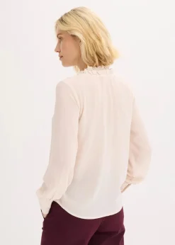 Damen bonprix Blusen & Tuniken|Bekleidung·Jacken & Mäntel|Chiffonbluse mit Rüschen