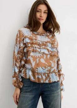 Discount Chiffonbluse mit Rüschen Damen Bekleidung·Jacken & Mäntel|Blusen & Tuniken