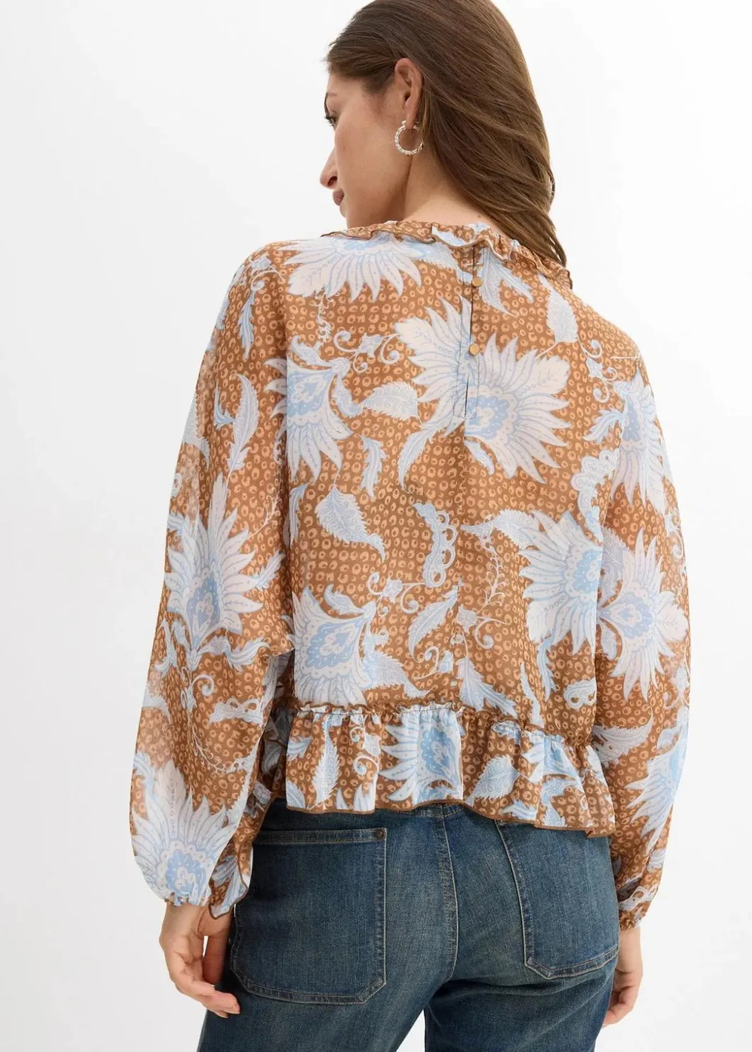 Discount Chiffonbluse mit Rüschen Damen Bekleidung·Jacken & Mäntel|Blusen & Tuniken