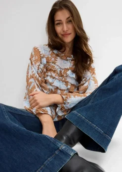 Discount Chiffonbluse mit Rüschen Damen Bekleidung·Jacken & Mäntel|Blusen & Tuniken