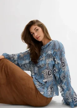 Damen bonprix Nachhaltigere Materialien|Blusen & Tuniken|Chiffonbluse mit Rüschen