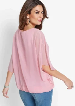 Damen bonprix Blusen & Tuniken|Bekleidung·Jacken & Mäntel|Chiffonbluse mit Untertop