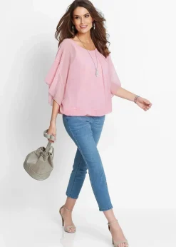 Damen bonprix Blusen & Tuniken|Bekleidung·Jacken & Mäntel|Chiffonbluse mit Untertop