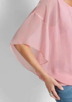 Damen bonprix Blusen & Tuniken|Bekleidung·Jacken & Mäntel|Chiffonbluse mit Untertop