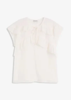 Damen bonprix Blusen & Tuniken|Bekleidung·Jacken & Mäntel|Chiffonbluse mit Volants