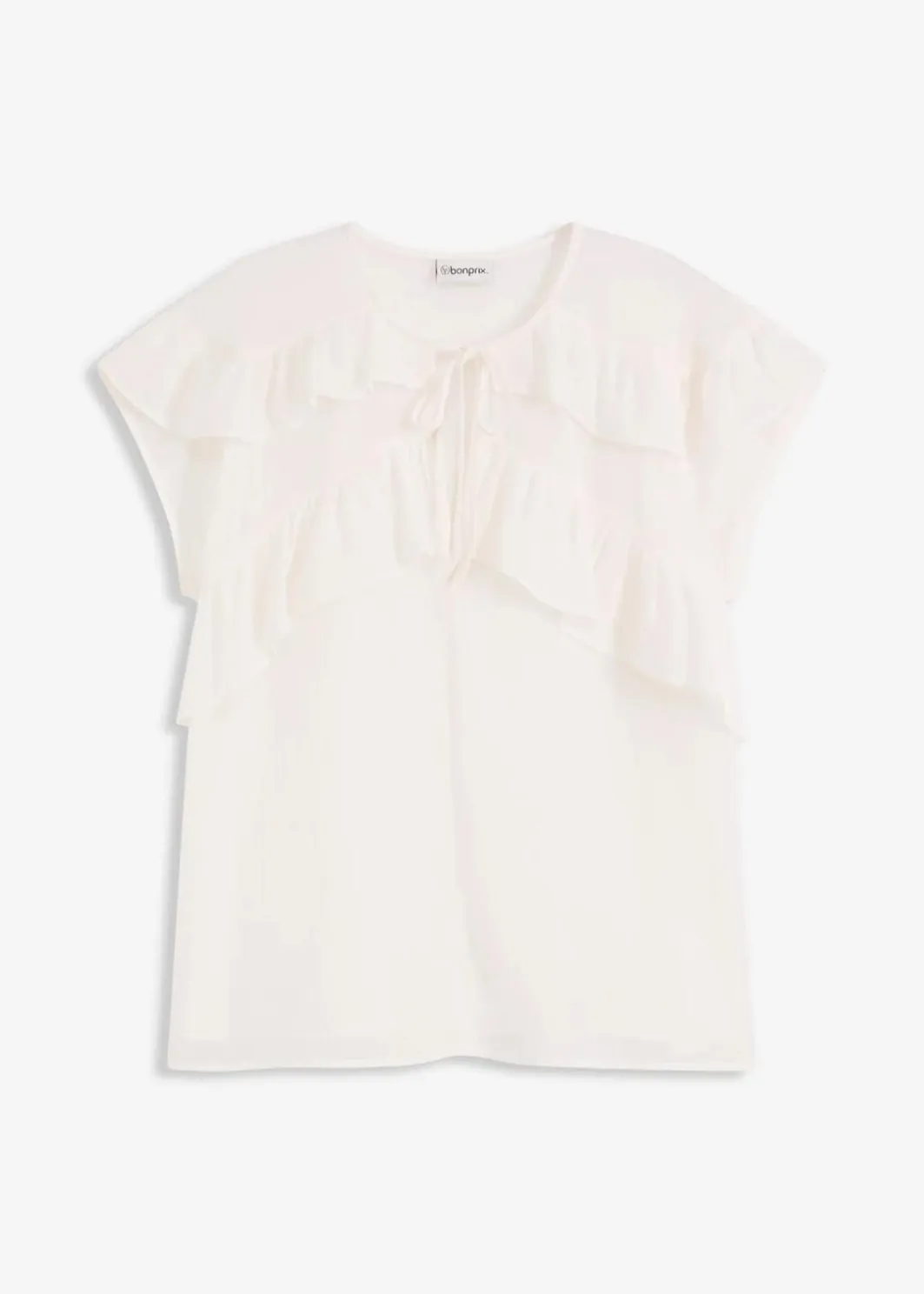 Damen bonprix Blusen & Tuniken|Bekleidung·Jacken & Mäntel|Chiffonbluse mit Volants