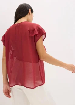 Damen bonprix Bekleidung·Jacken & Mäntel|Blusen & Tuniken|Chiffonbluse mit Volants