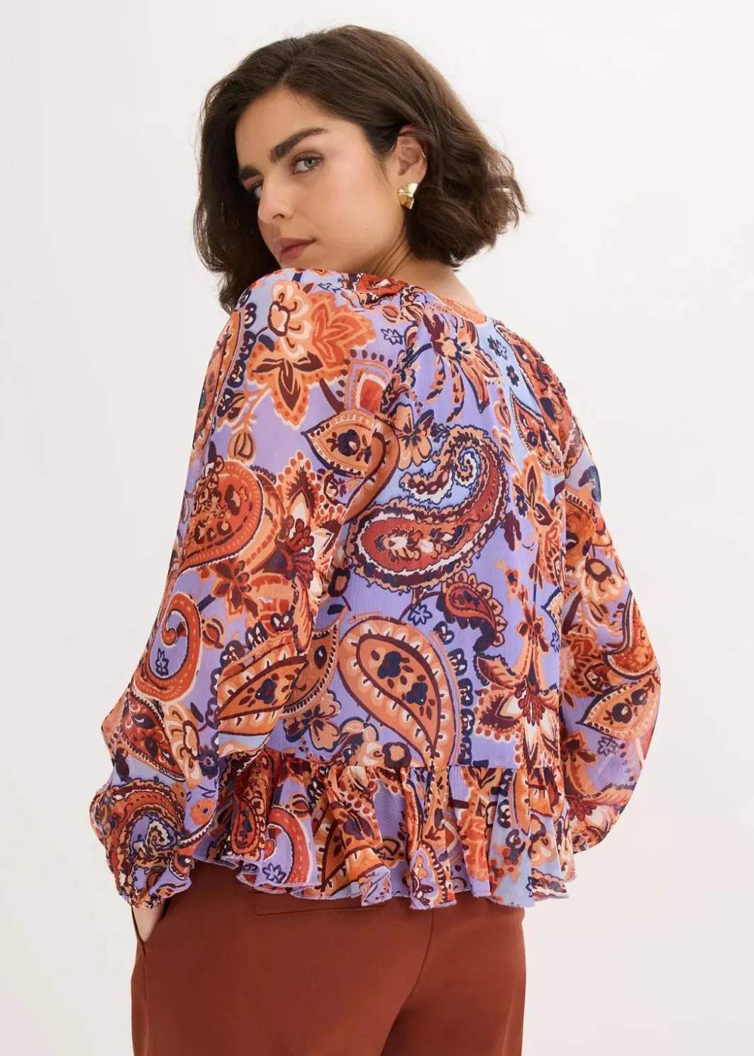 Damen bonprix Bekleidung·Jacken & Mäntel|Blusen & Tuniken|Chiffonbluse mit Volants