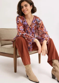 Damen bonprix Bekleidung·Jacken & Mäntel|Blusen & Tuniken|Chiffonbluse mit Volants
