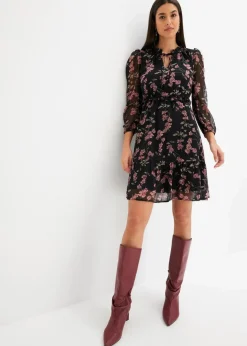 Damen bonprix Bekleidung·Pullover & Strickjacken|Nachhaltigere Materialien|Chiffonkleid