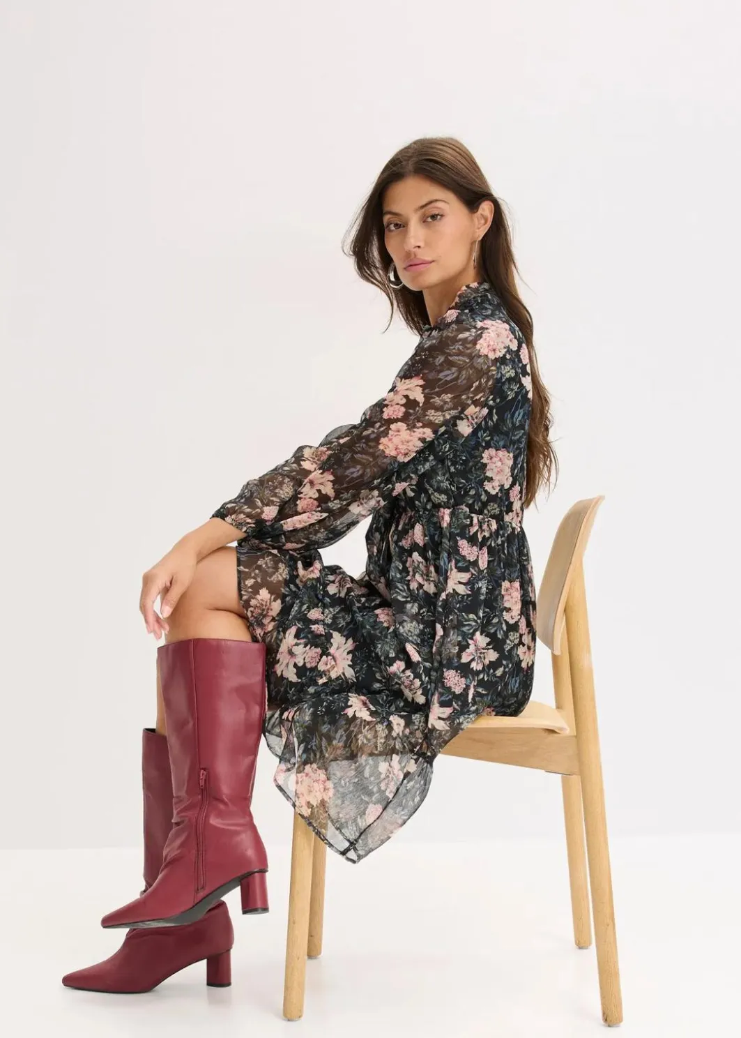 Damen bonprix Bekleidung·Pullover & Strickjacken|Kleider|Chiffonkleid
