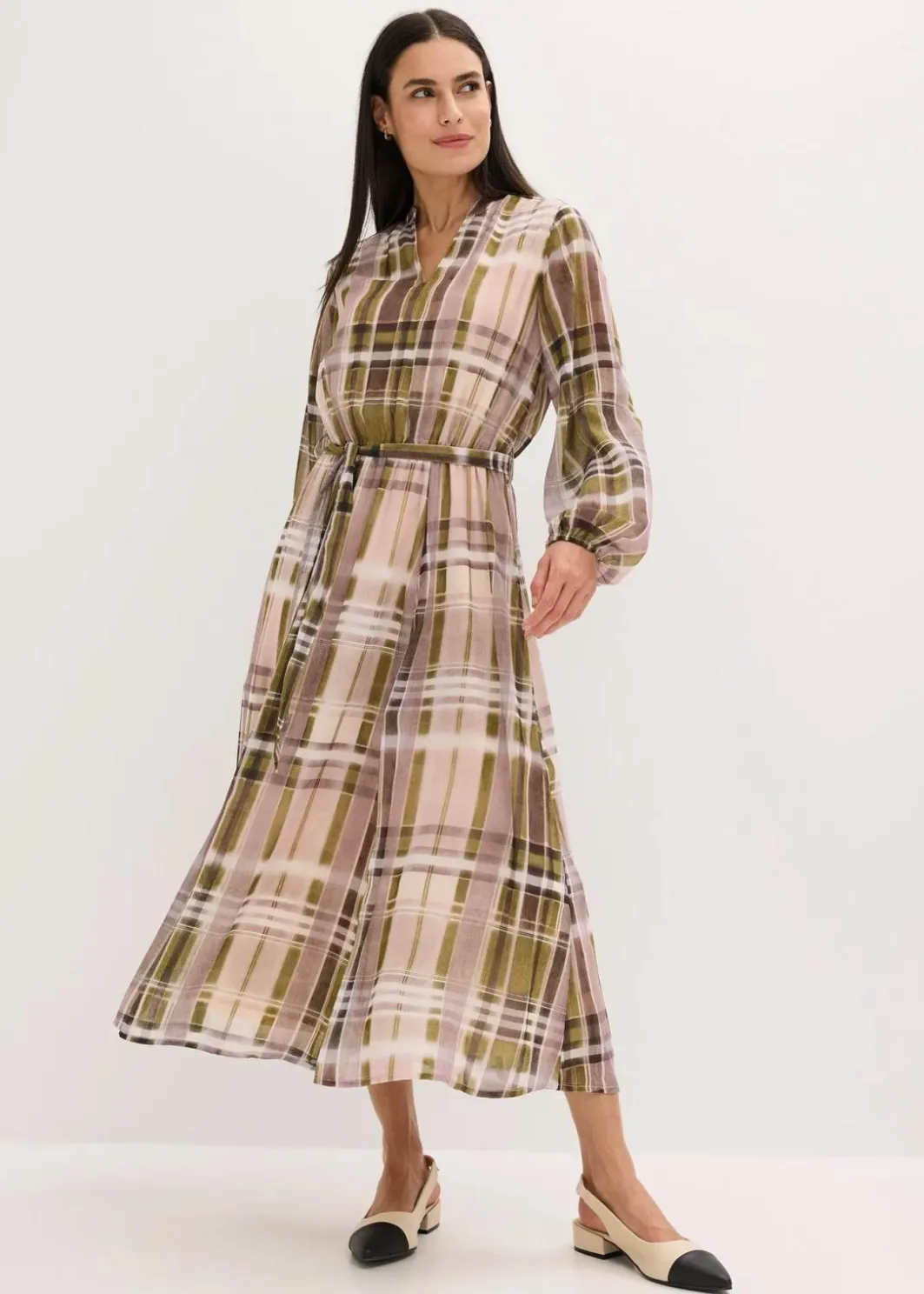 Clearance Chiffonkleid mit Bindeband Damen Bekleidung·Pullover & Strickjacken