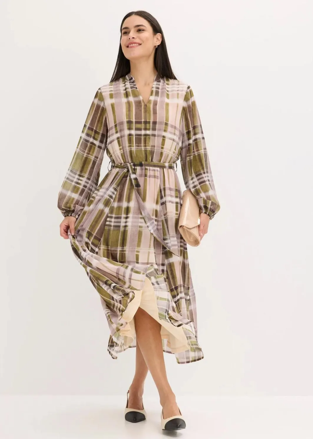 Clearance Chiffonkleid mit Bindeband Damen Bekleidung·Pullover & Strickjacken
