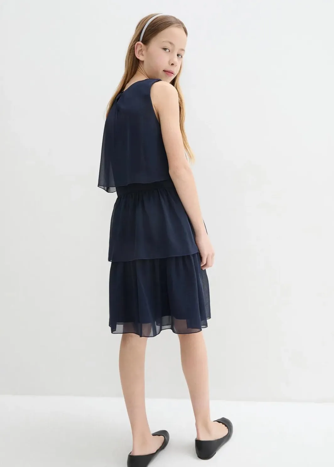 Kinder bonprix Mädchen 9-16 Jahre·Kleider & Jumpsuits|Chiffonkleid mit Paillettenband