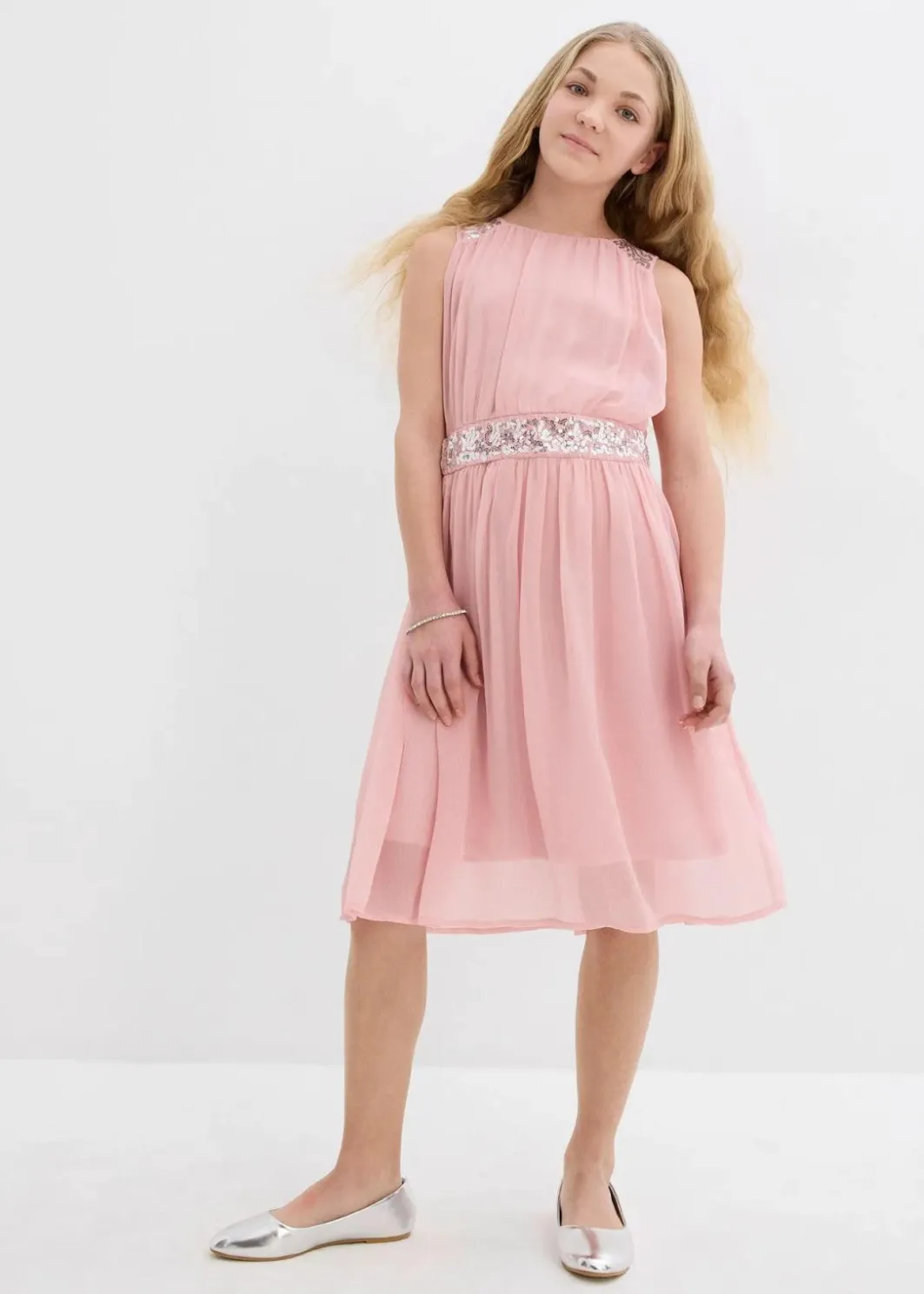 Online Chiffonkleid mit Paillettenband Kinder Mädchen 9-16 Jahre·Kleider & Jumpsuits