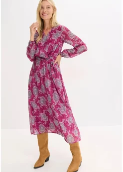 New Chiffonkleid mit Paisley-Druck Damen Bekleidung·Pullover & Strickjacken|Kleider