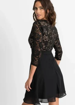 Damen bonprix Festliche Mode|Kleider|Chiffonkleid mit Spitze