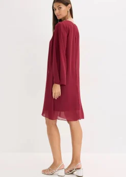 Online Chiffonkleid mit Strassstein-Applikation Damen Bekleidung·Pullover & Strickjacken|Festliche Mode
