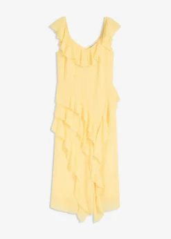 Online Chiffonkleid mit Trägern und Volants Damen Bekleidung·Pullover & Strickjacken|Festliche Mode