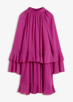Online Chiffonkleid mit Volants Damen Bekleidung·Pullover & Strickjacken|Kleider
