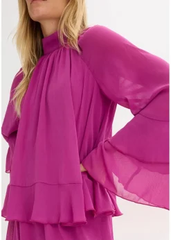 Online Chiffonkleid mit Volants Damen Bekleidung·Pullover & Strickjacken|Kleider