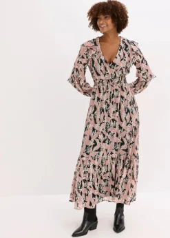 Damen bonprix Bekleidung·Pullover & Strickjacken|Kleider|Chiffonkleid mit Volants