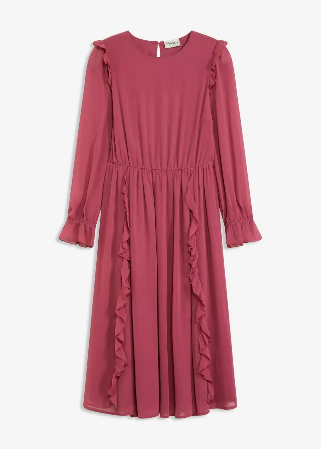Damen bonprix Bekleidung·Pullover & Strickjacken|Kleider|Chiffonkleid mit Volants