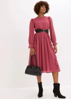 Damen bonprix Bekleidung·Pullover & Strickjacken|Kleider|Chiffonkleid mit Volants