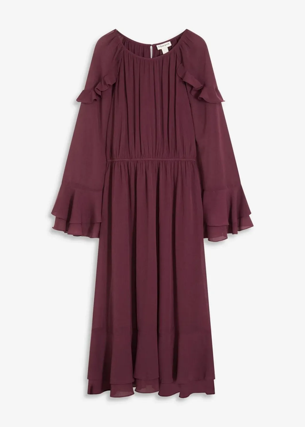 Damen bonprix Bekleidung·Pullover & Strickjacken|Chiffonkleid mit Volants
