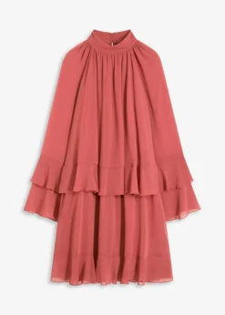 Damen bonprix Bekleidung·Pullover & Strickjacken|Nachhaltigere Materialien|Chiffonkleid mit Volants