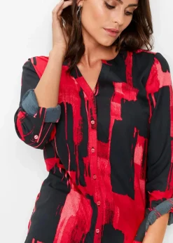 Chiffon-Longbluse mit Druck Damen Bekleidung·Jacken & Mäntel|Blusen & Tuniken