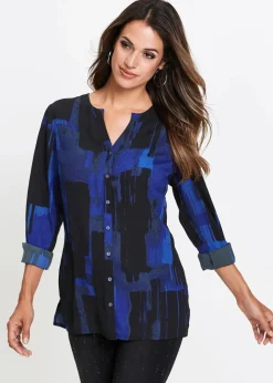 Clearance Chiffon-Longbluse mit Druck Damen Blusen & Tuniken|Bekleidung·Jacken & Mäntel