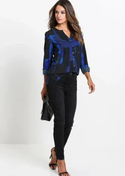 Clearance Chiffon-Longbluse mit Druck Damen Blusen & Tuniken|Bekleidung·Jacken & Mäntel