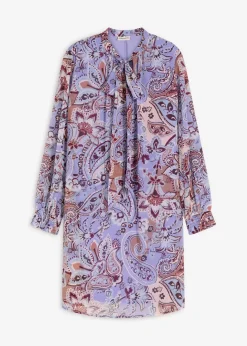 Damen bonprix Bekleidung·Pullover & Strickjacken|Nachhaltigere Materialien|Chiffon-Tunika-Kleid mit Schluppe