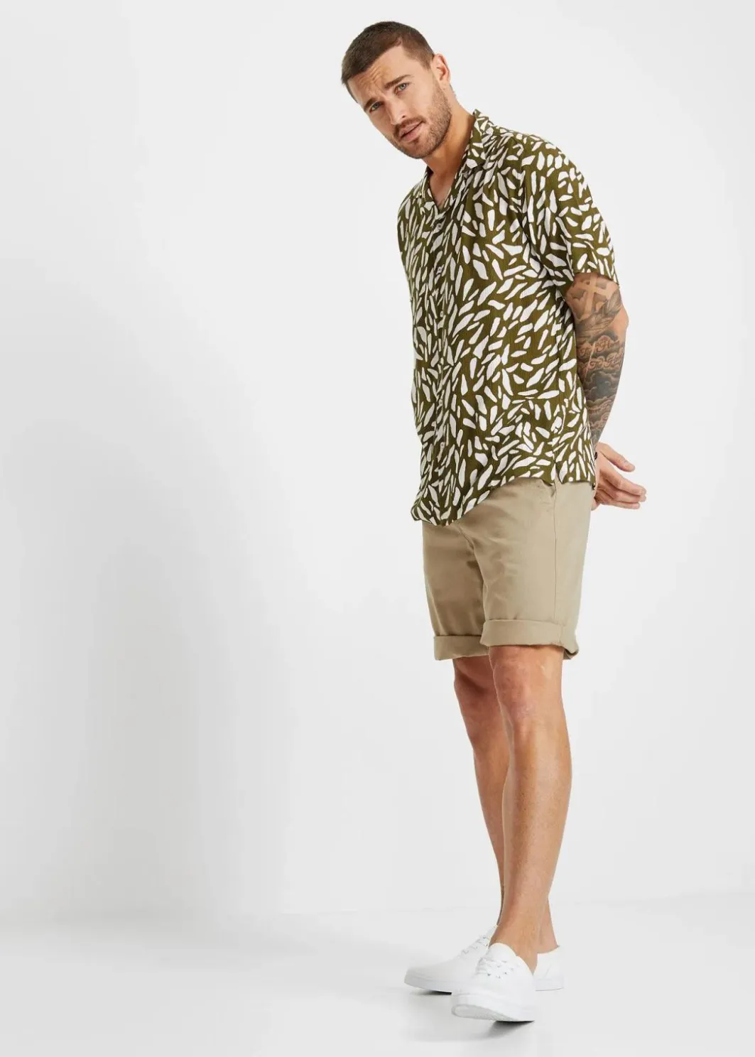 Herren bonprix Hosen|Basics|Chino-Bermuda aus reiner Baumwolle, Regular Fit