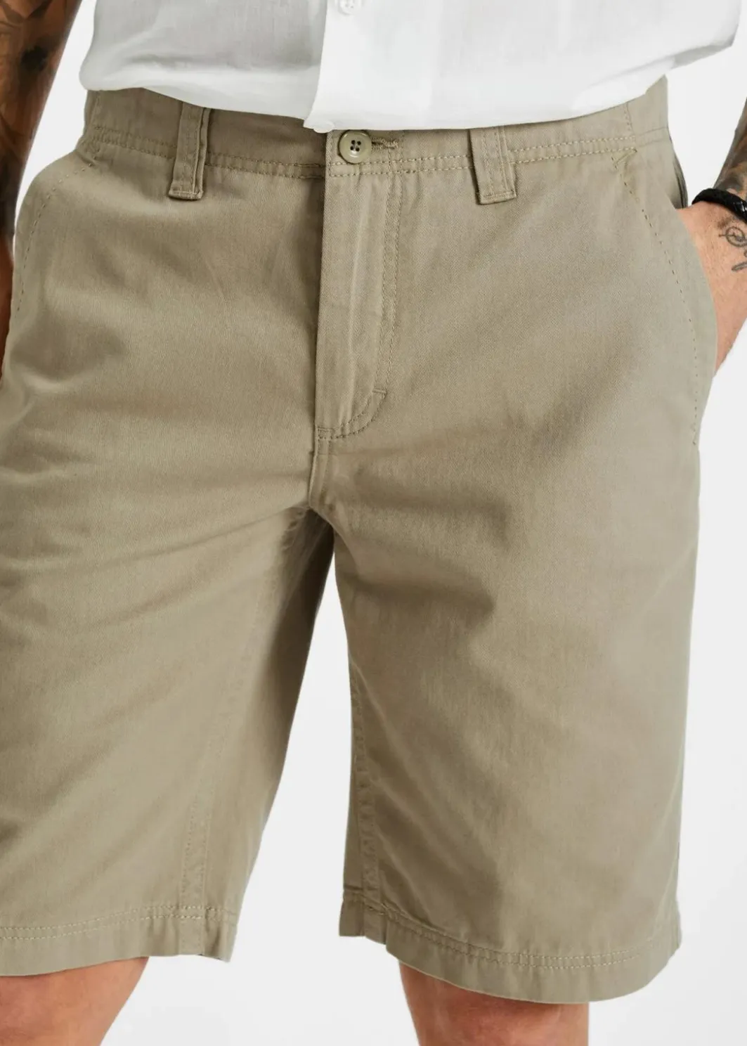 Herren bonprix Hosen|Basics|Chino-Bermuda aus reiner Baumwolle, Regular Fit
