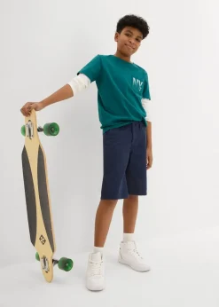 Kinder bonprix Jungen 9-16 Jahre·Shorts|Chino-Bermuda aus reiner Baumwolle mit verstellbarem Bund, Regular Fit
