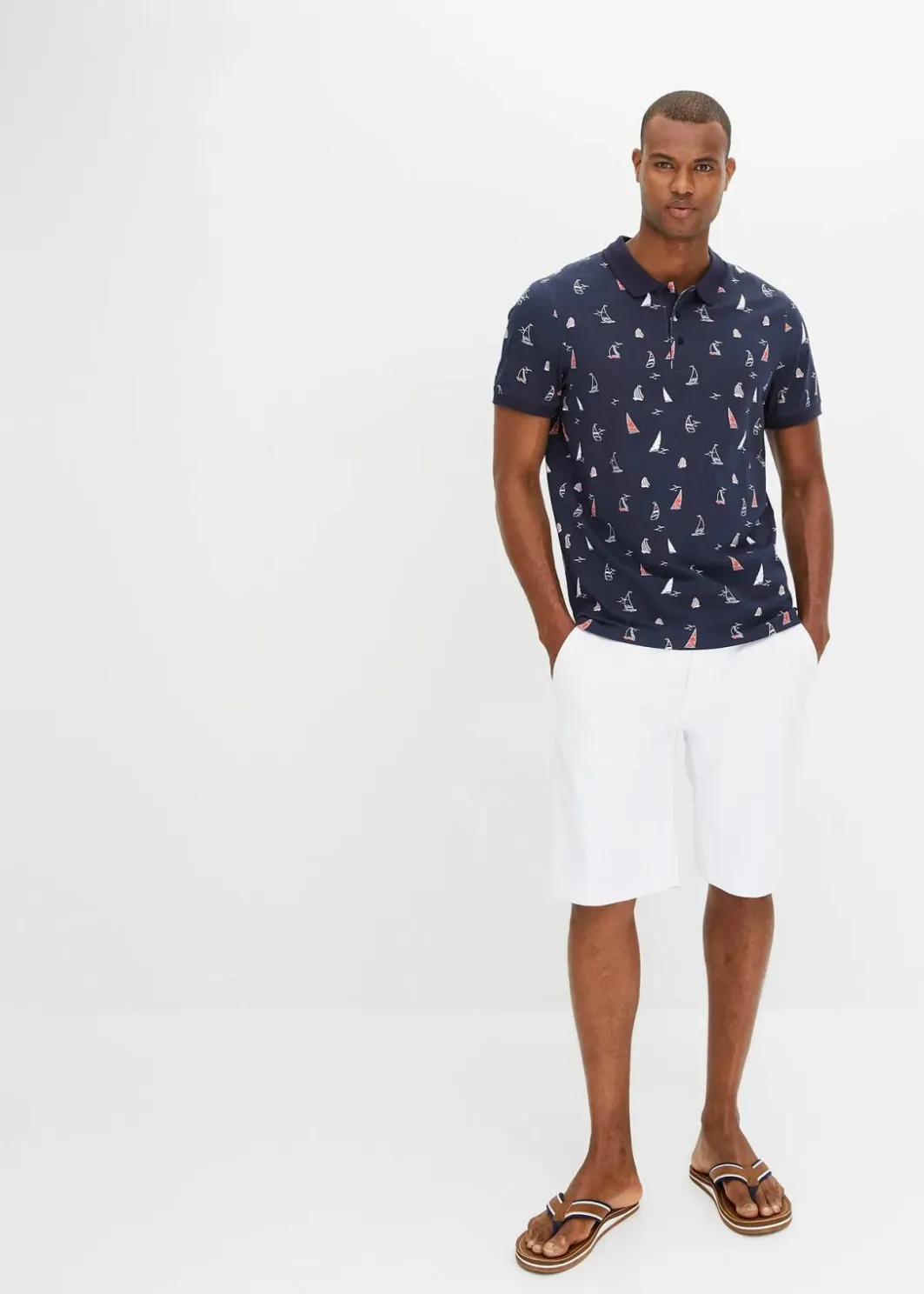 Hot Chino-Bermuda aus reiner Baumwolle, Regular Fit Herren Hosen|Basics
