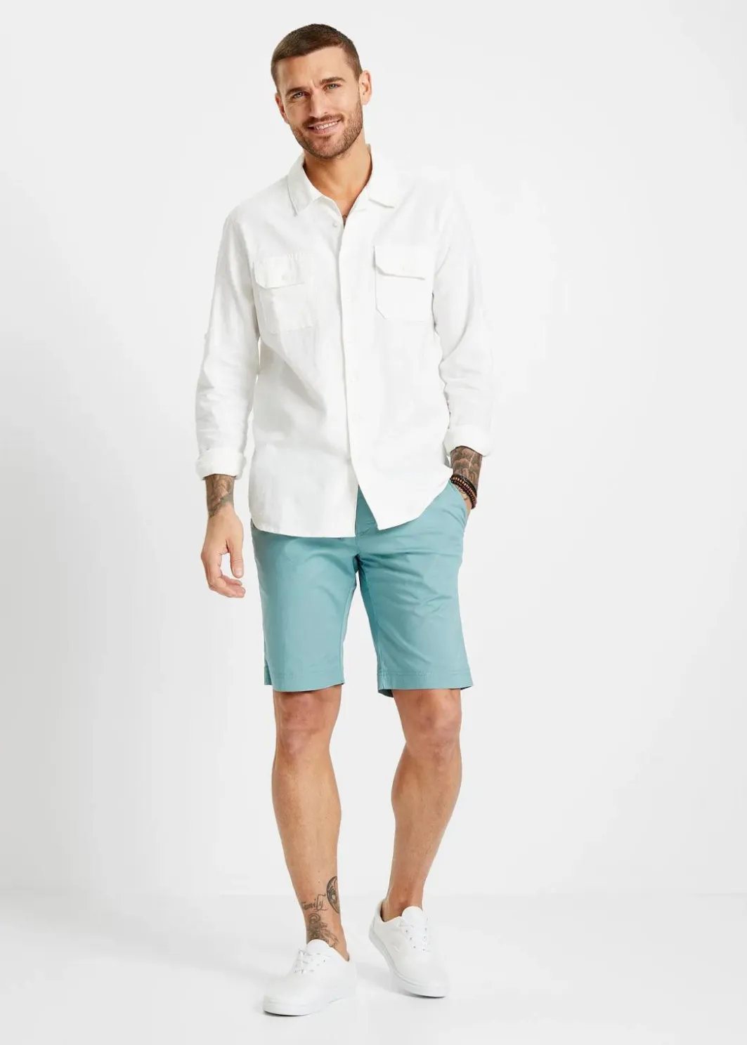 Herren bonprix Hosen|Basics|Chino-Bermuda, Regular Fit