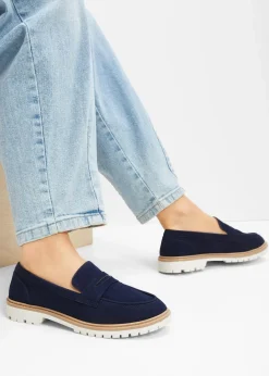 Outlet Chunky Loafer mit Profilsohle Damen Slipper & Halbschuhe|Sommerschuhe
